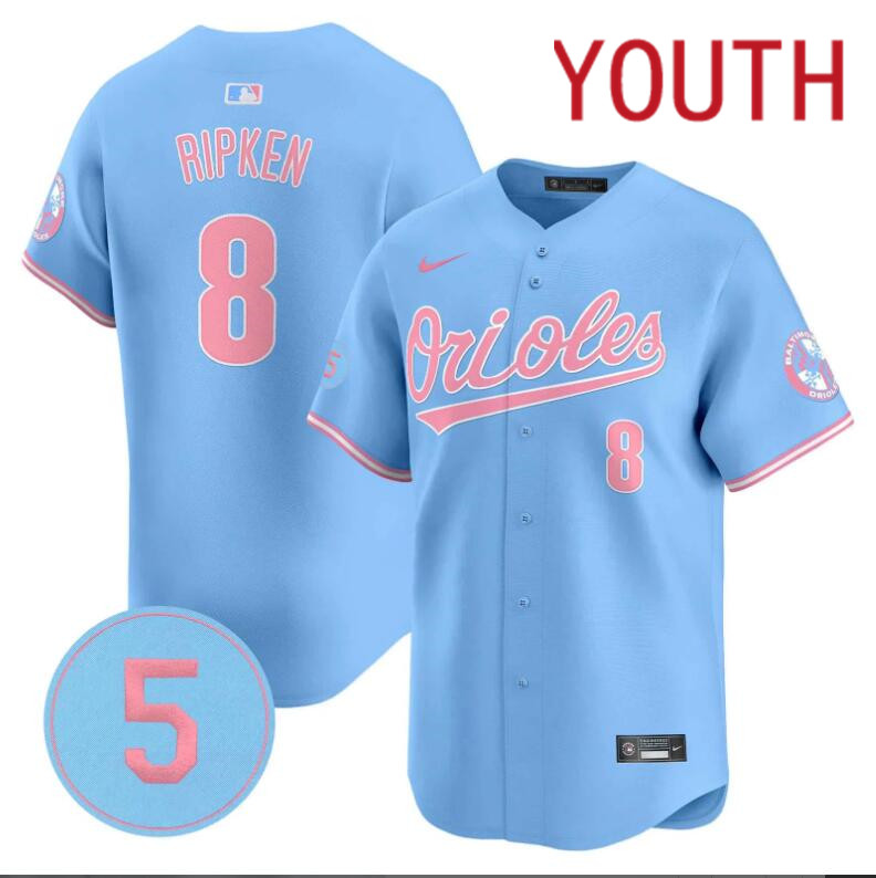 Youth Baltimore Orioles 8 Ripken blue 2024 Nike MLB jersey